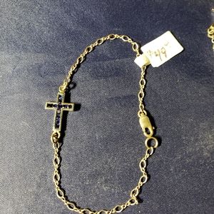 Hand made sterling silver cross with crystals